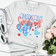 American Sweetheart Patriotic Monogram Tee