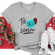 Monogram Tis The Season Ornament Christmas Tee