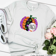Monogrammed Colorful Halloween Pumpkin Shirt