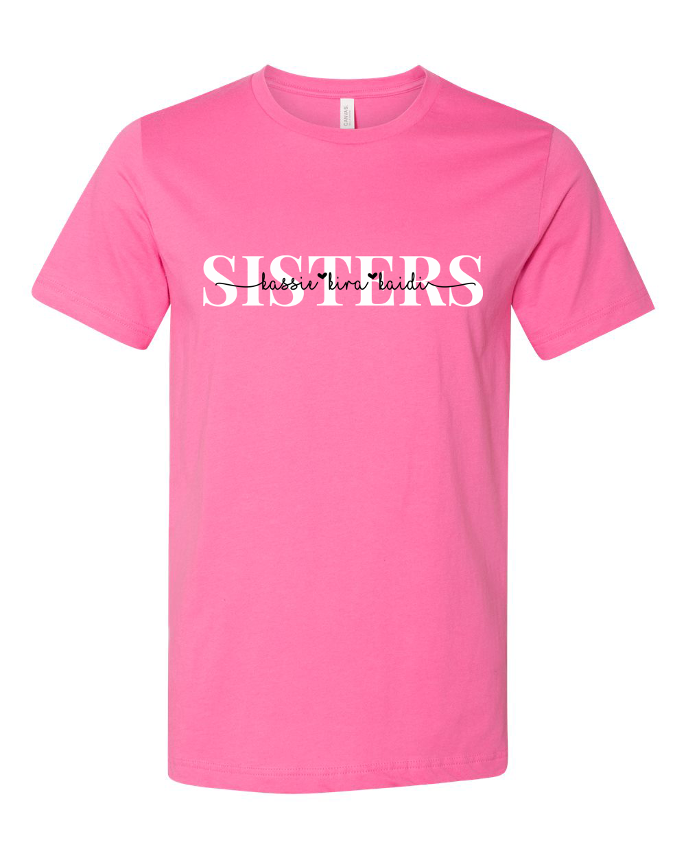 Sisters Custom Names Tee - Too Cute Custom Designs