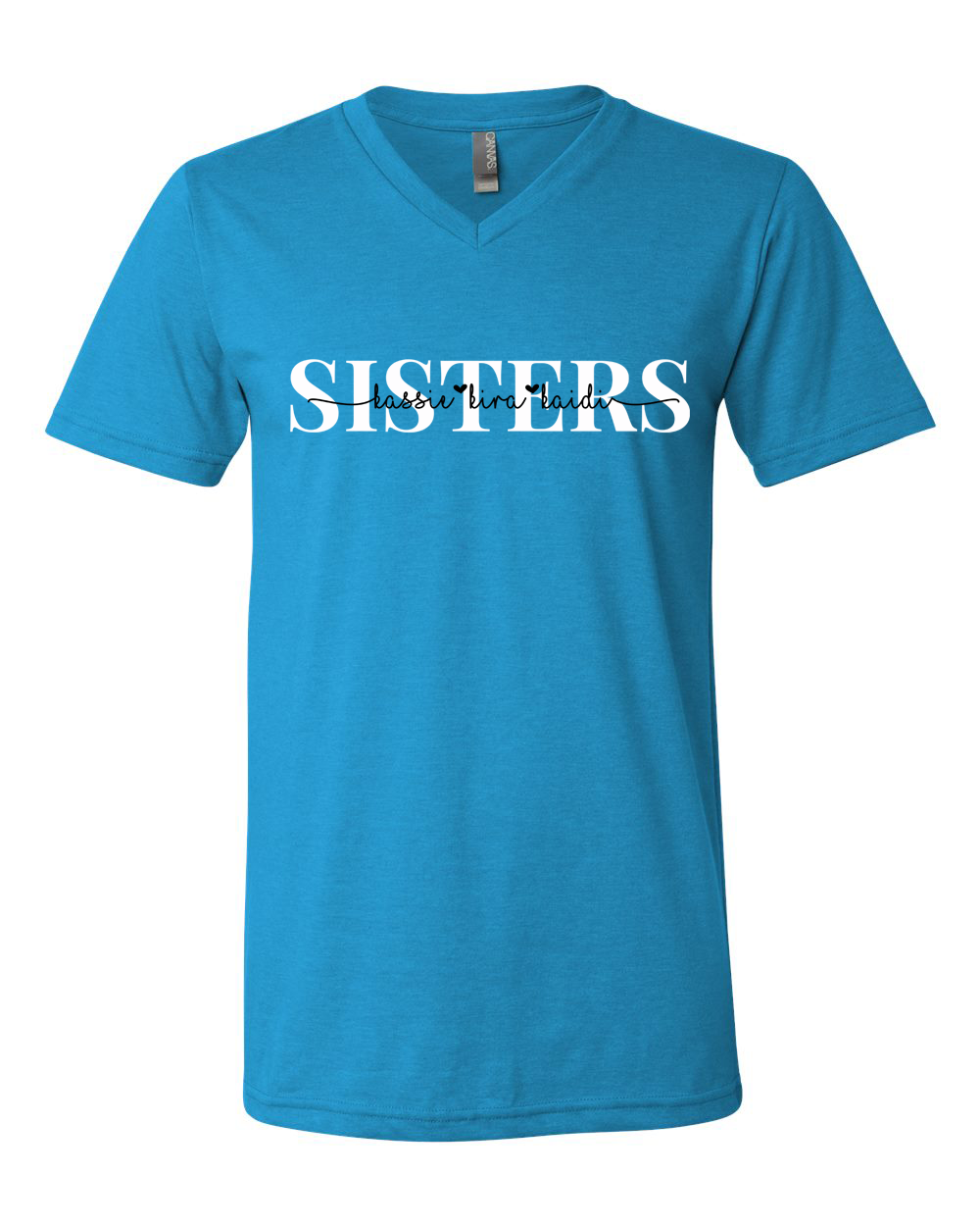 Sisters Custom Names Tee - Too Cute Custom Designs