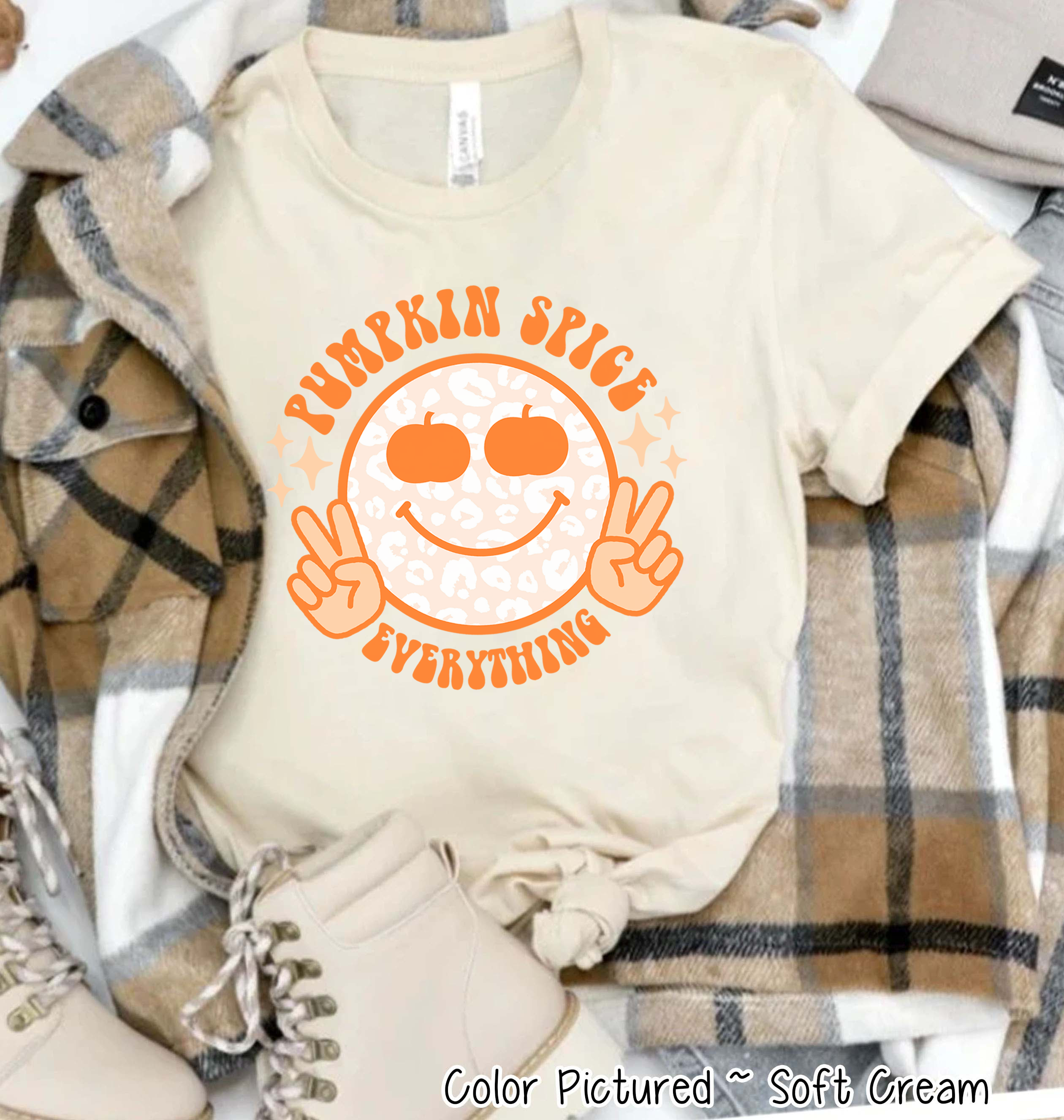 Retro Pumpkin Spice Smile Fall Tee