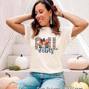 Leopard Turkey Fall Vibes Thanksgiving Fall Tee