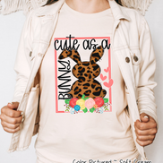 Leopard Print Cute as a Bunny Easter Tee
