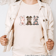 Monogram Leopard Rose Gold Bunnys Tee