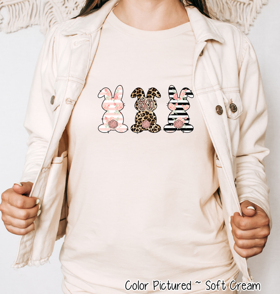 Monogram Leopard Rose Gold Bunnys Tee