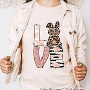 Monogram Leopard Rose Gold LOVE Bunny Tee