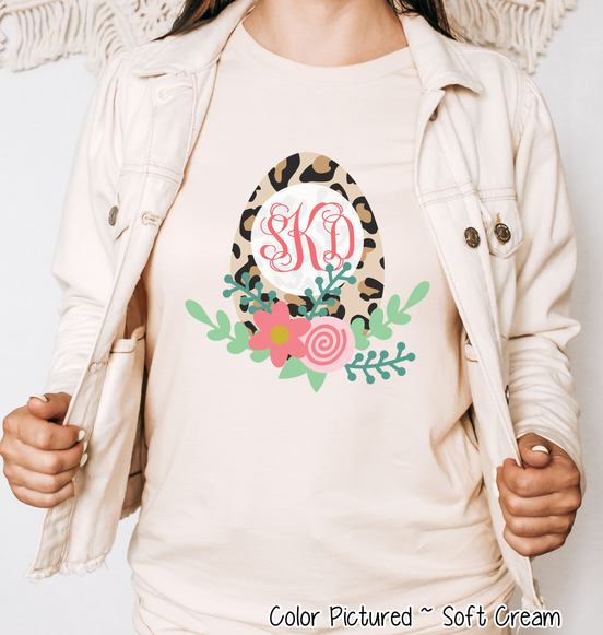 Monogram Leopard Easter Egg Tee