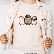 Monogram Leopard Rose Gold Easter Eggs Tee