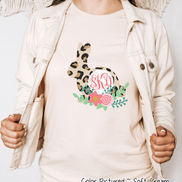 Monogram Leopard Print Easter Rabbit Tee