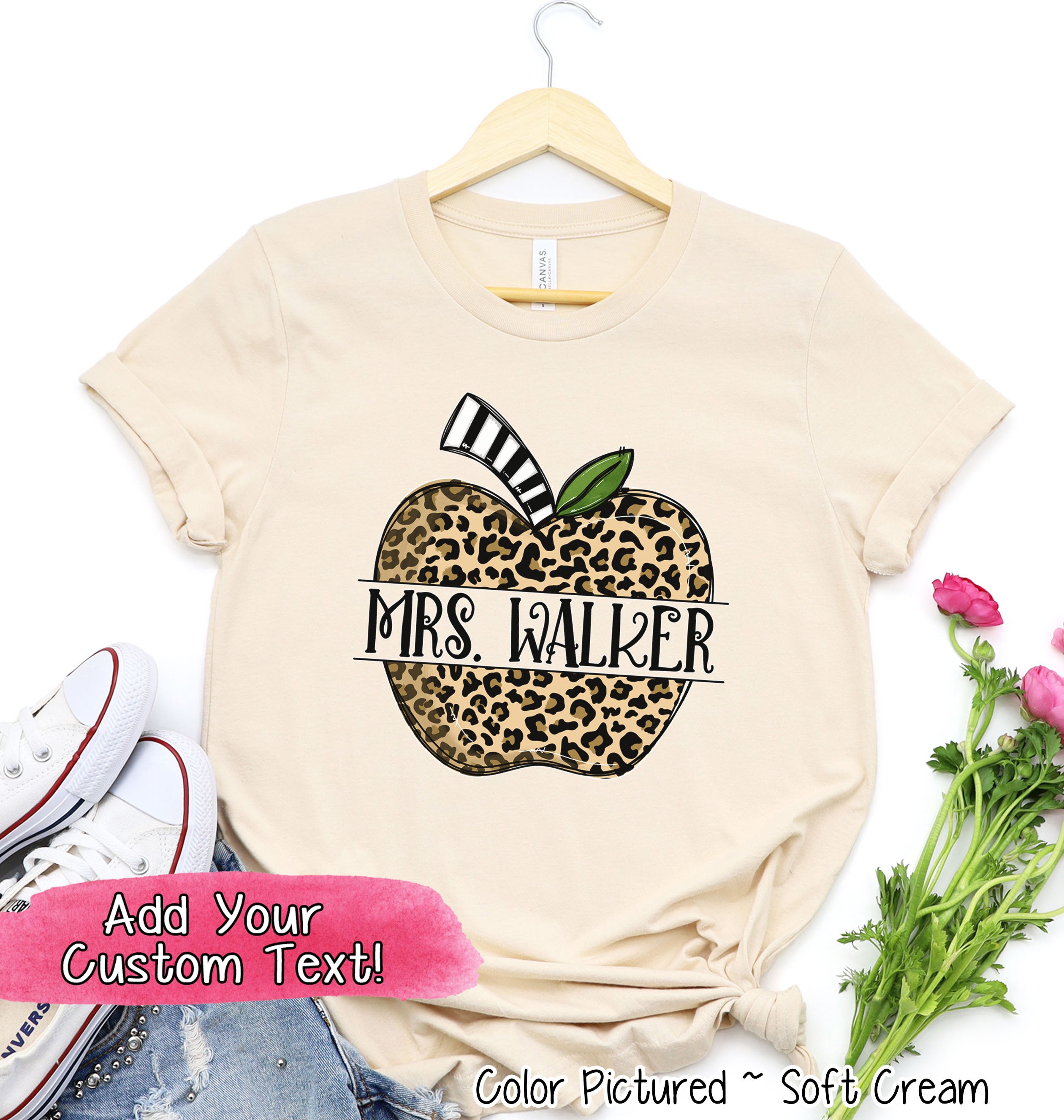 Personalized Leopard Apple Tee