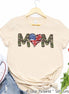 Military Mom with Flag Heart Tee