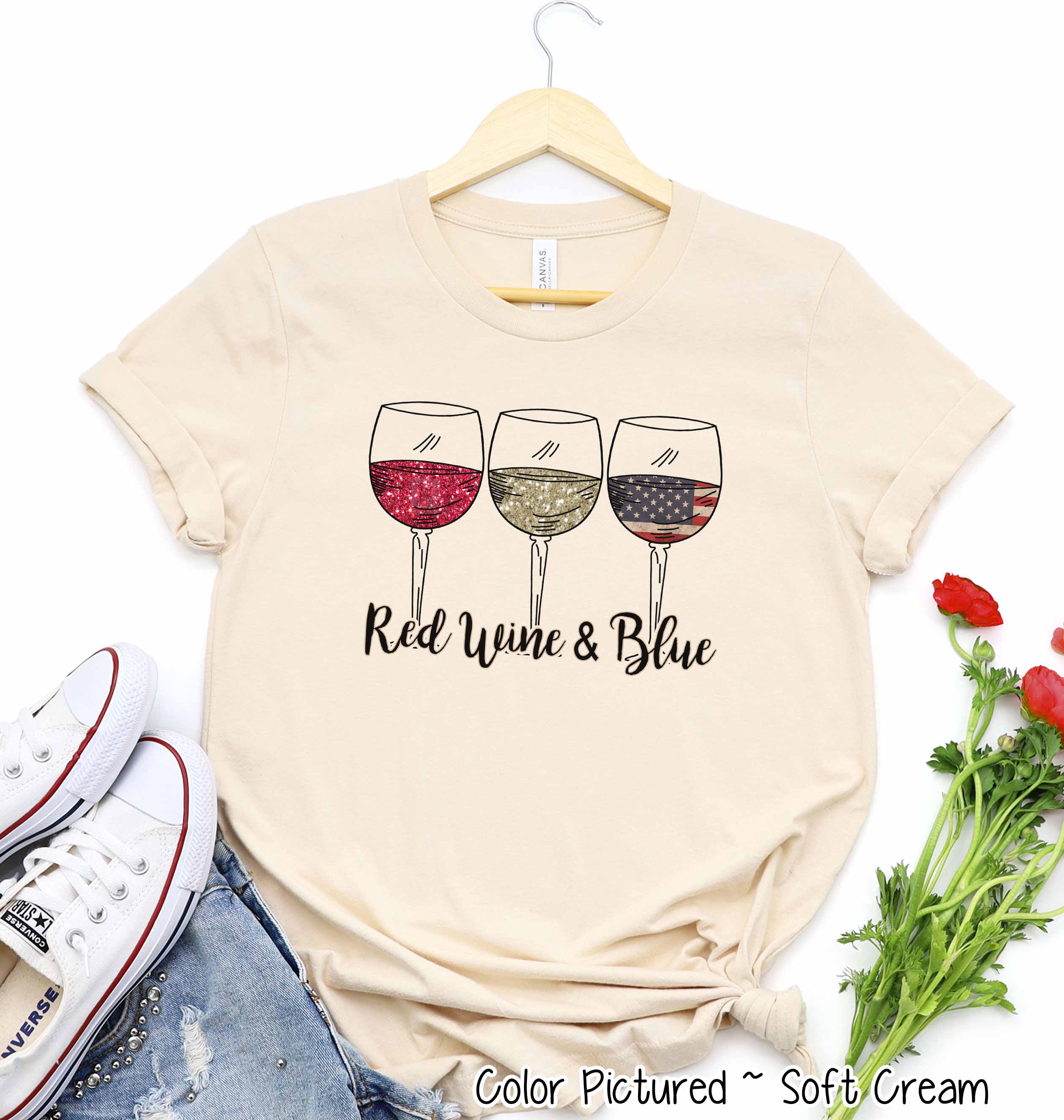 Red Wine & Blue Patriotic Tee