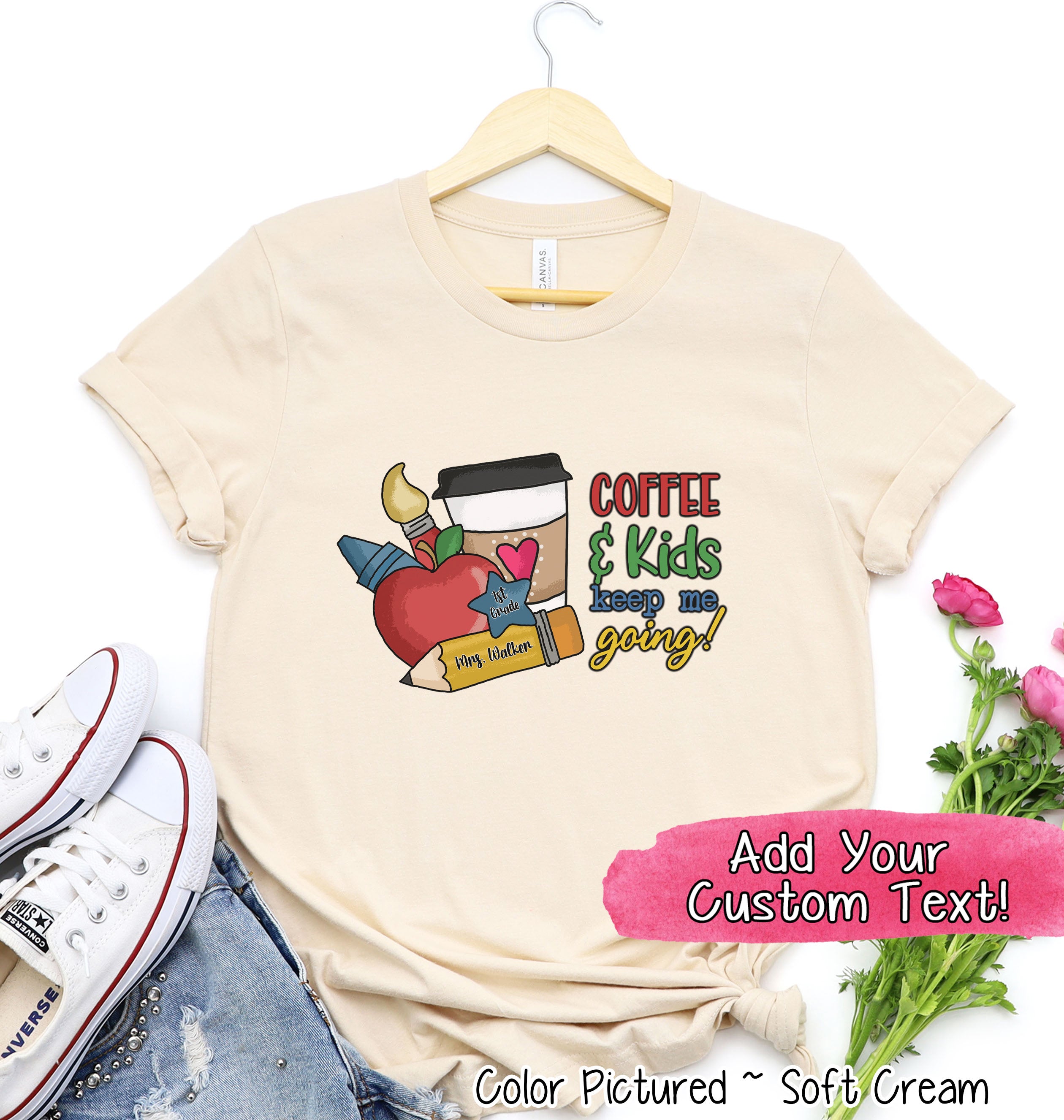 Personalized Coffee & Kids Keep Me Going Tee