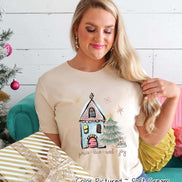 Peace Love Joy House Christmas Tee