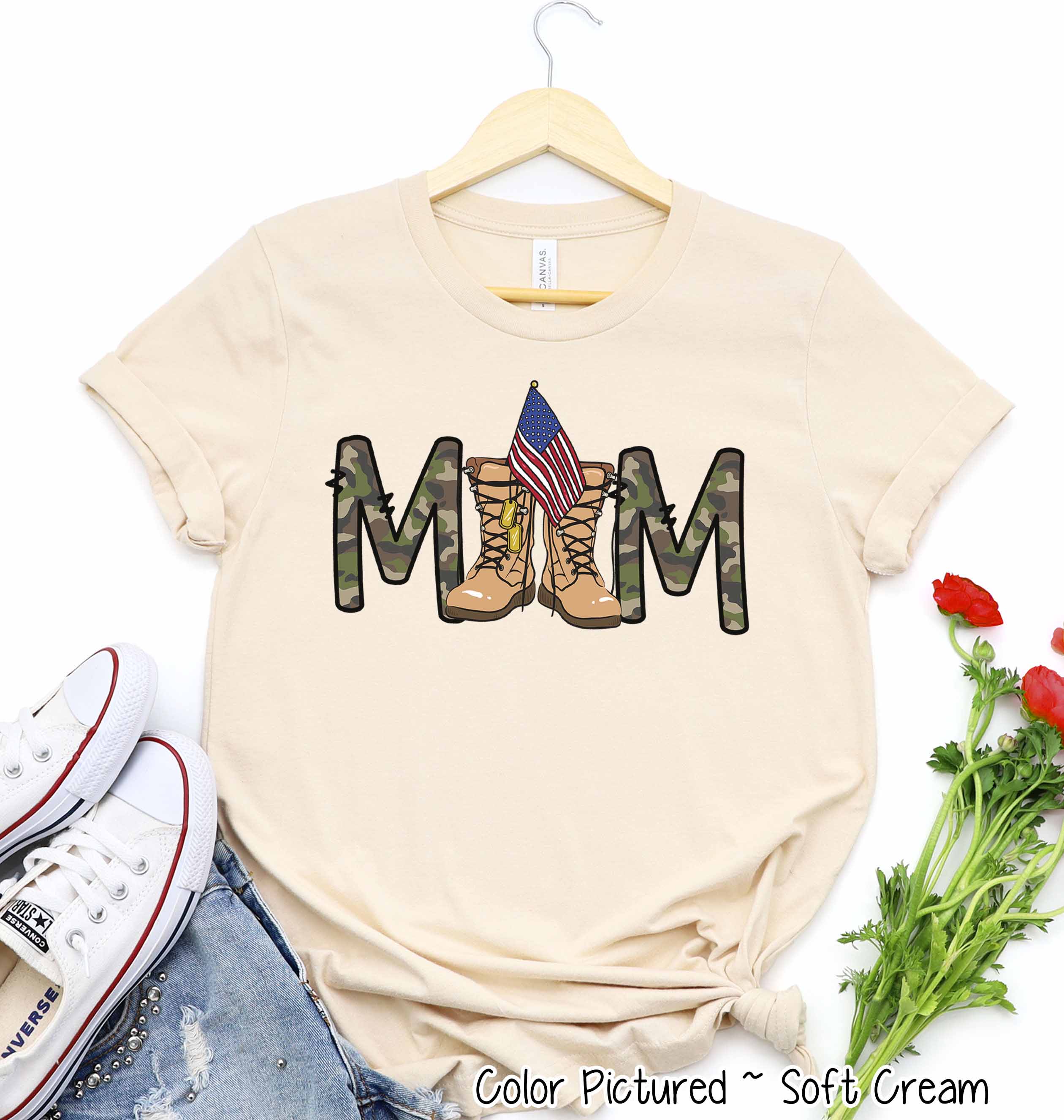 Military Mom with Combat Boots Tee