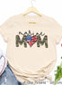 Marine Mom with Flag Heart Tee