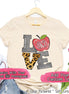 Monogram LOVE Leopard Print with Custom Text & Grade  Tee