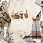 Monogram Pumkin Spice Latte Coffee Fall Tee