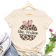Personalized Cute Leopard Apple Tee