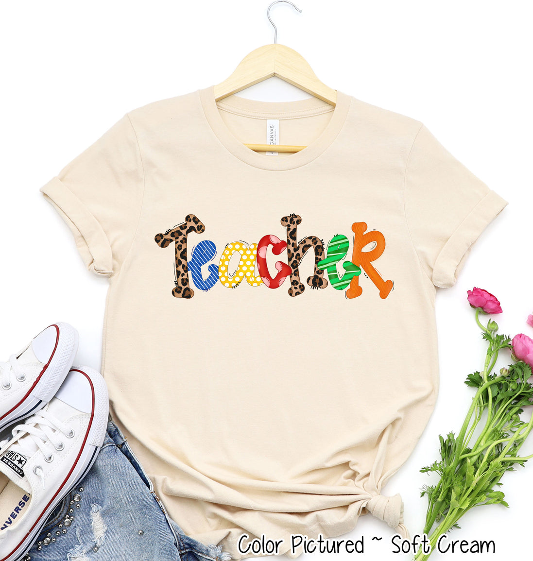 Doodle Letters Teacher Tee