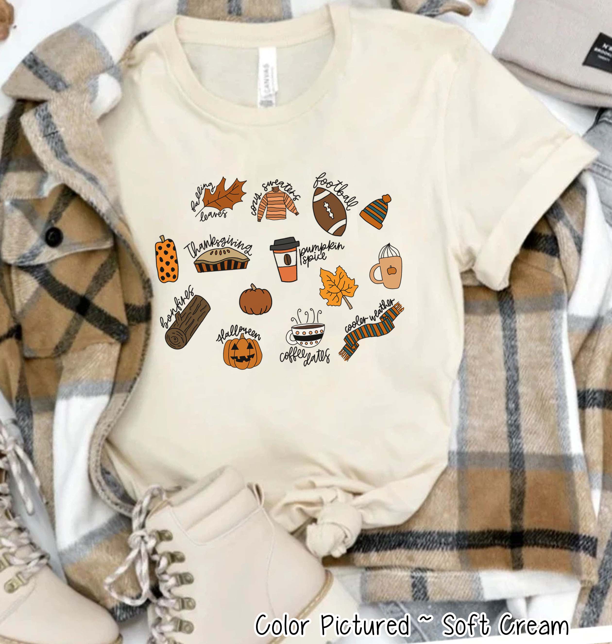 Fall Things Doodles Fall Tee