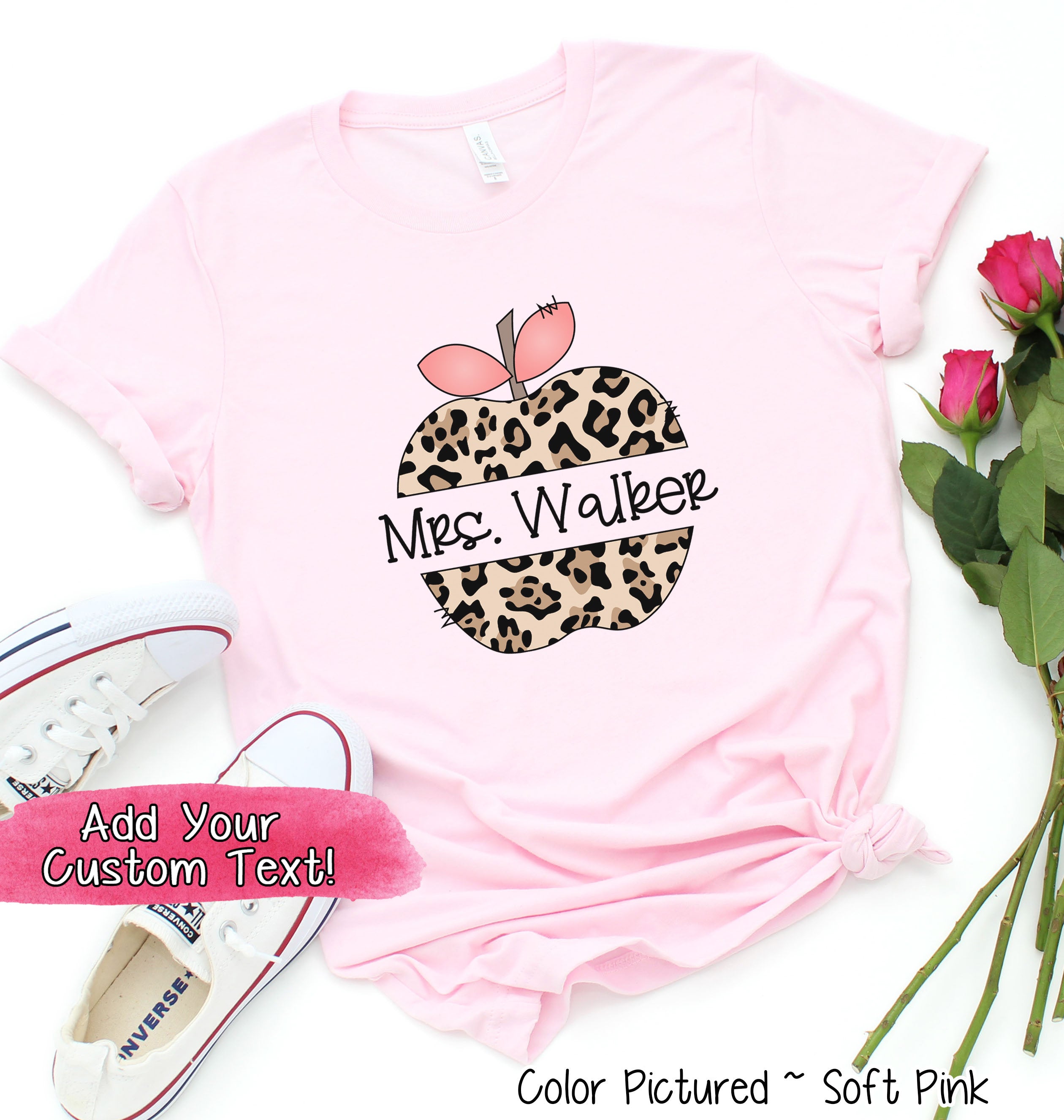 Personalized Cute Leopard Apple Tee