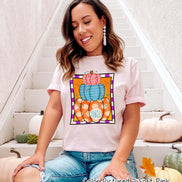 Monogram Colorful Pumpkin Stack Fall Tee