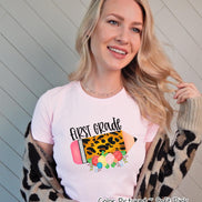 Custom Leopard Pencil Student and Teacher Grade Tee