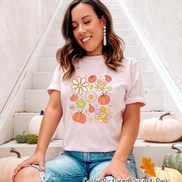Retro Pumpkins & Daisys Scatter Fall Tee