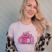 Pink Monogrammed Pumpkins ~ In October We Wear Pink ~ Breast Cancer Awareness Tee