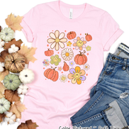 Retro Pumpkins & Daisys Scatter Fall Tee