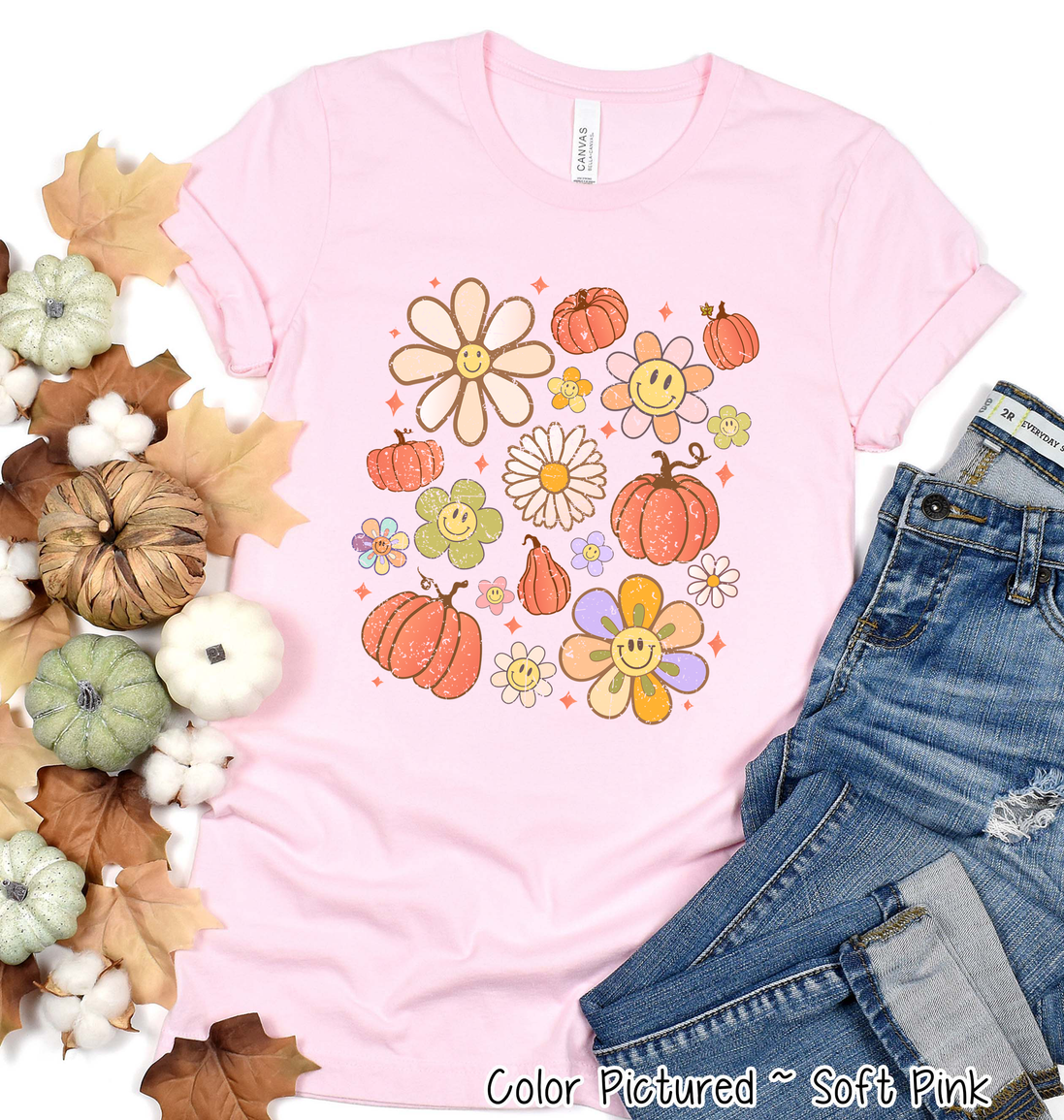 Retro Pumpkins & Daisys Scatter Fall Tee
