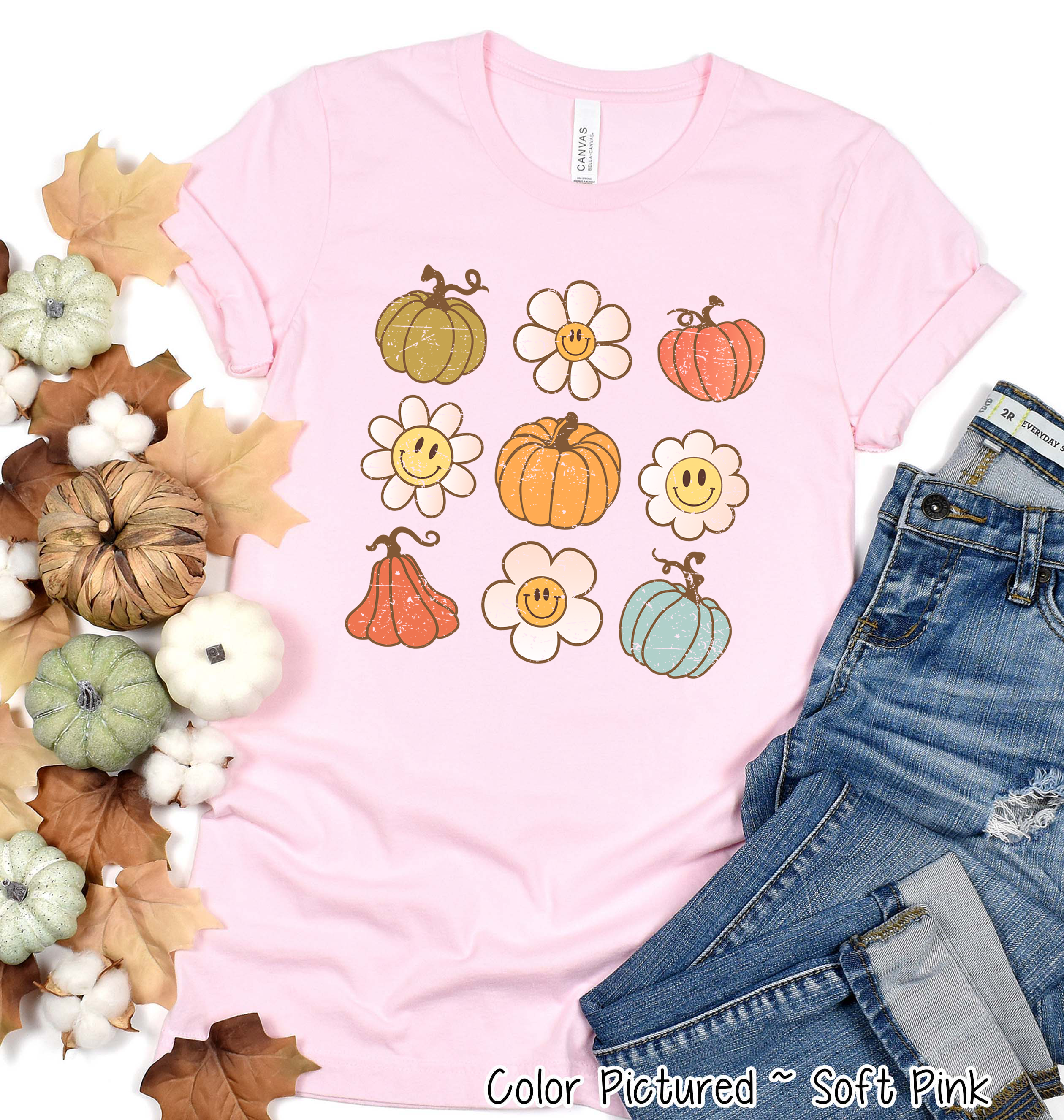 Retro Pumpkins & Daisys Fall Tee