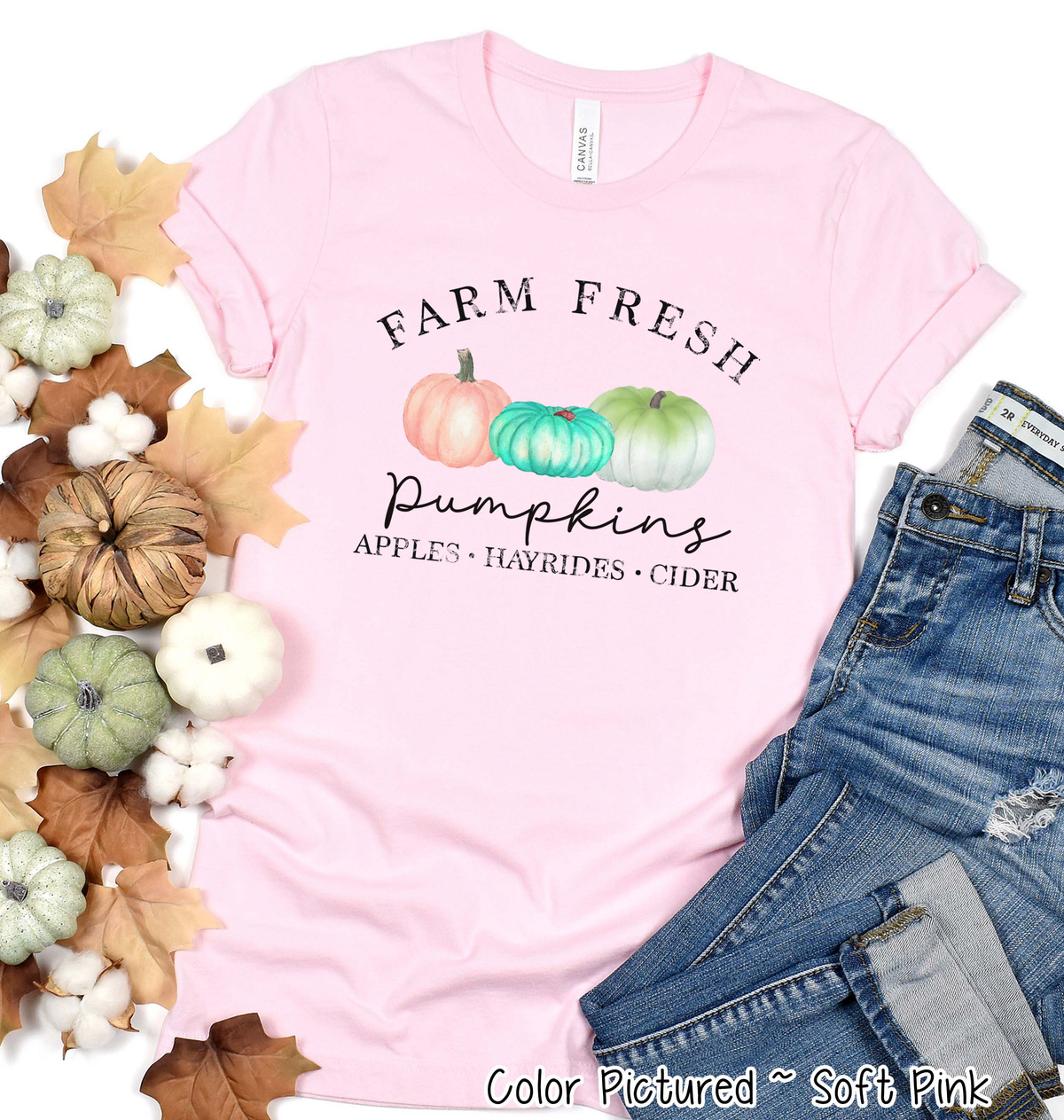 Farm Fresh Pumpkins Distressed Fall Tee