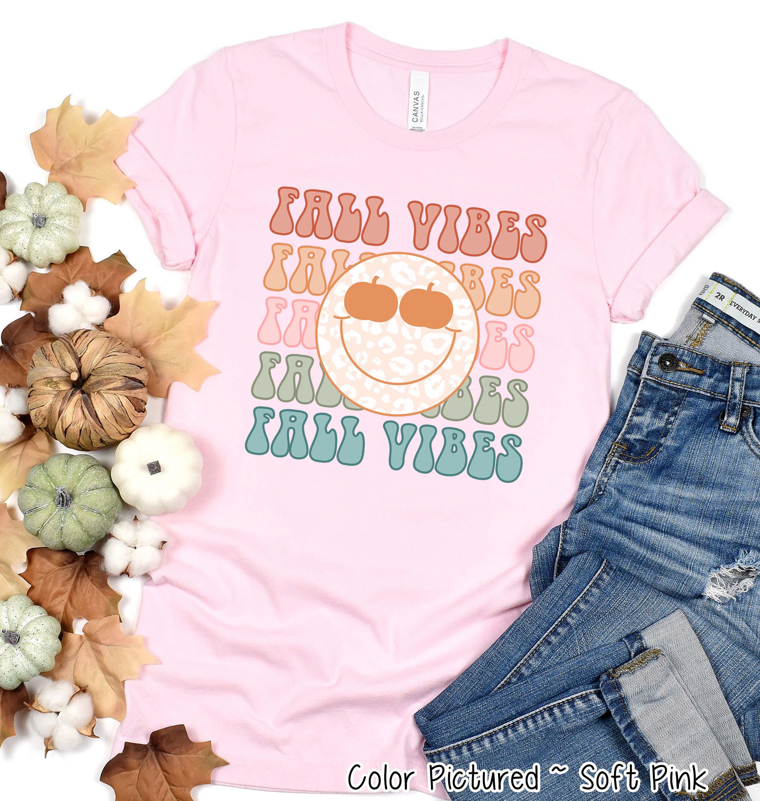 Retro Fall Vibes Smile Fall Tee