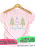 Monogrammed Pastel Merry Christmas Trees Tee