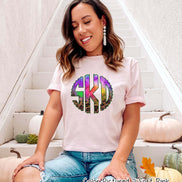 Big Monogram Watercolor & Leopard Halloween Tee