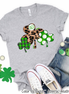 Monogram Leopard Plaid & Dot Shamrock Trio St Patricks Day Tee