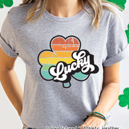 Lucky Retro Shamrock St Patricks Day Tee