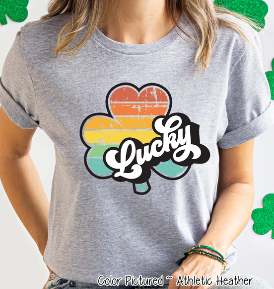 Lucky Retro Shamrock St Patricks Day Tee