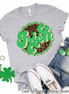 Retro Leopard Irish St Patricks Day Tee