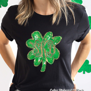 Monogram Gold Accent Clover St Patricks Day Tee