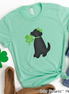 Black Lab Girl with Bow St Patricks Day Tee