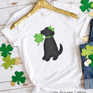 Black Lab Girl with Bow St Patricks Day Tee