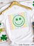 Retro Colorful Feelin Lucky Smiley Face St Patricks Day Tee