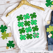 Monogram Rows of St Patricks Day Clovers Tee