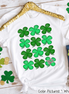 Monogram Rows of St Patricks Day Clovers Tee