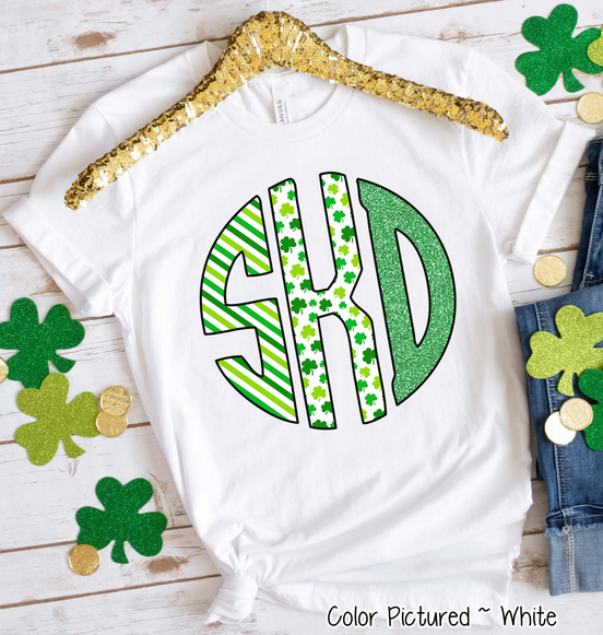 St Patricks Day Print Big Monogram Tee