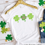 Monogram Watercolor Clover Trio St Patricks Day Tee